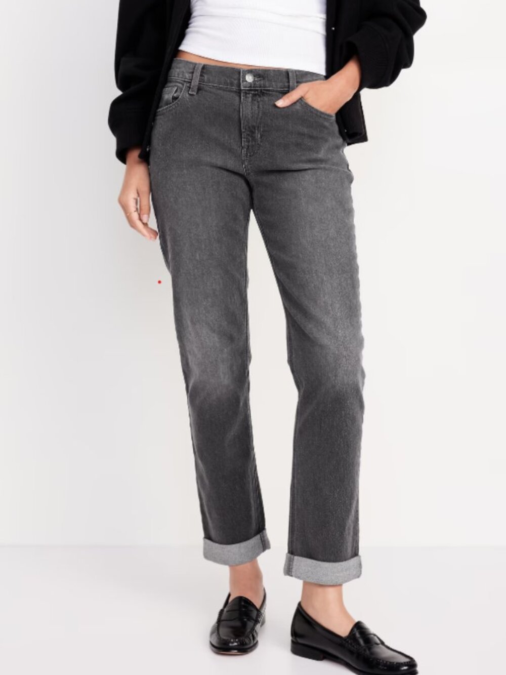 Never Worn - Old Navy Faded Black Boyfriend Jeans